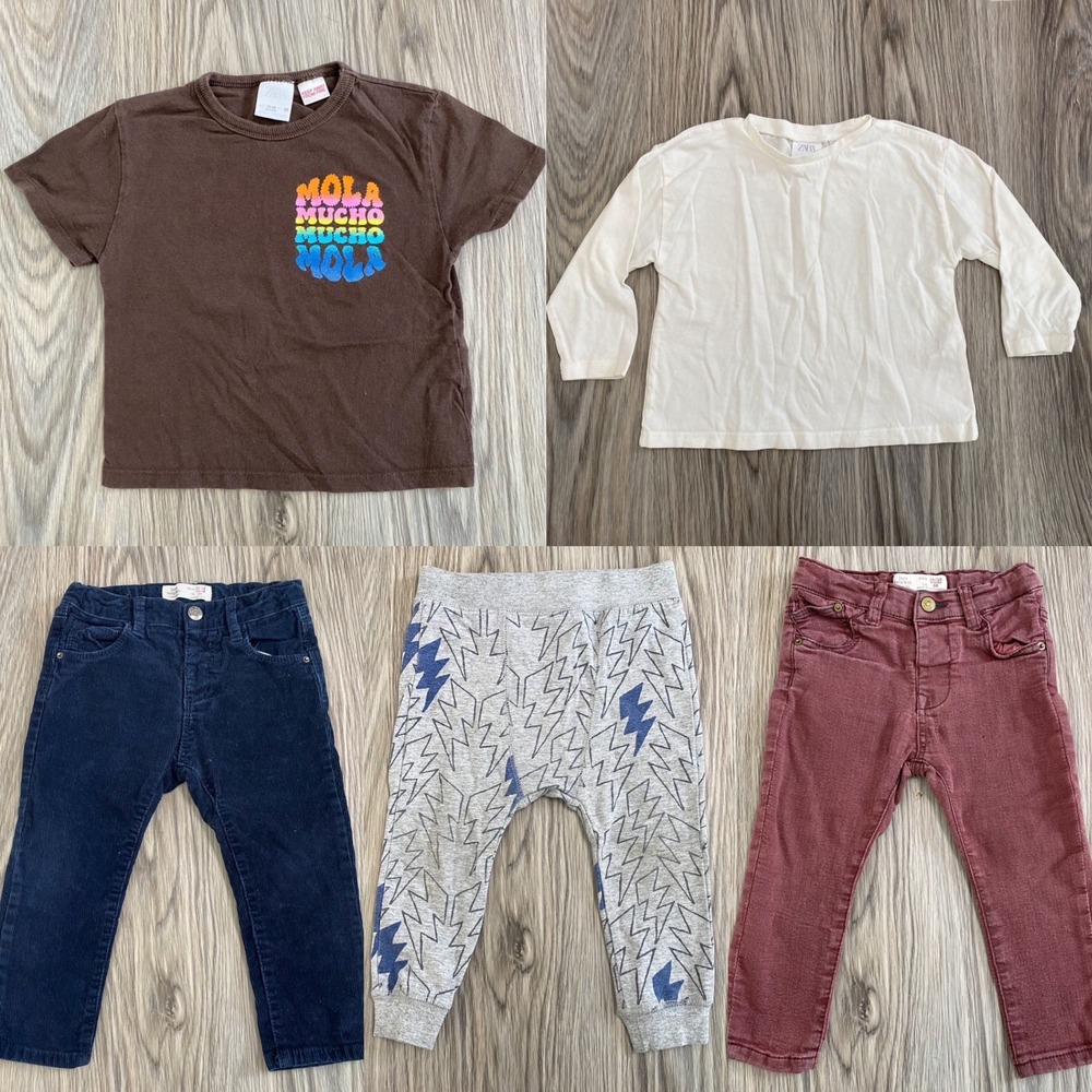 Zara Baby Bundle 12-18 Months 5 Pieces Graphic Tee Corduroy Pants Cotton Boy‎